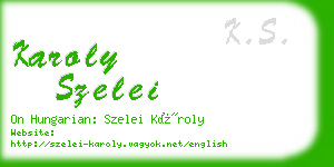 karoly szelei business card